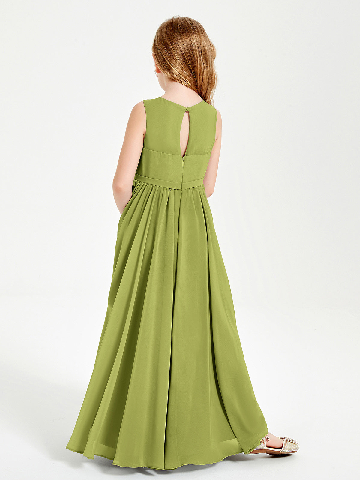 Elegant Sleeveless Junior Bridesmaid Dresses Clover